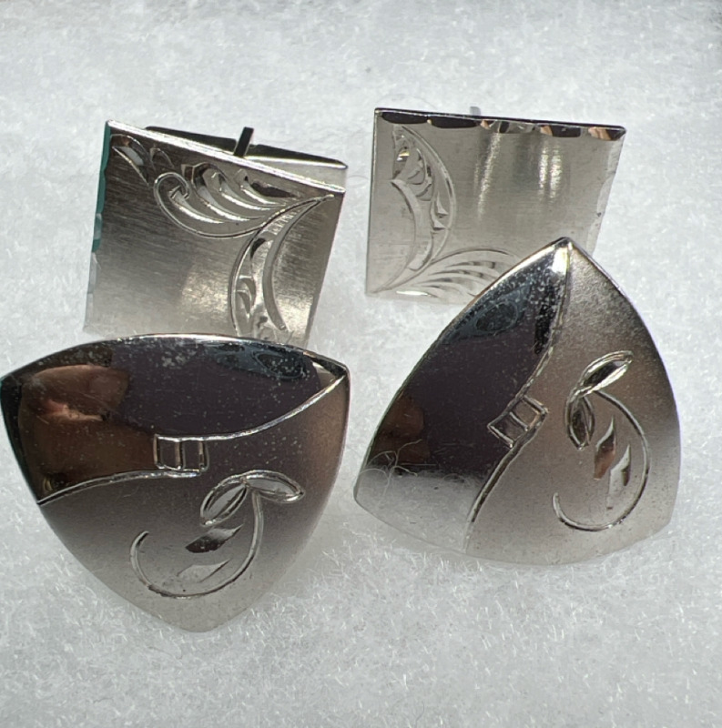 Two Sets of Sterling Silver Cuff Links