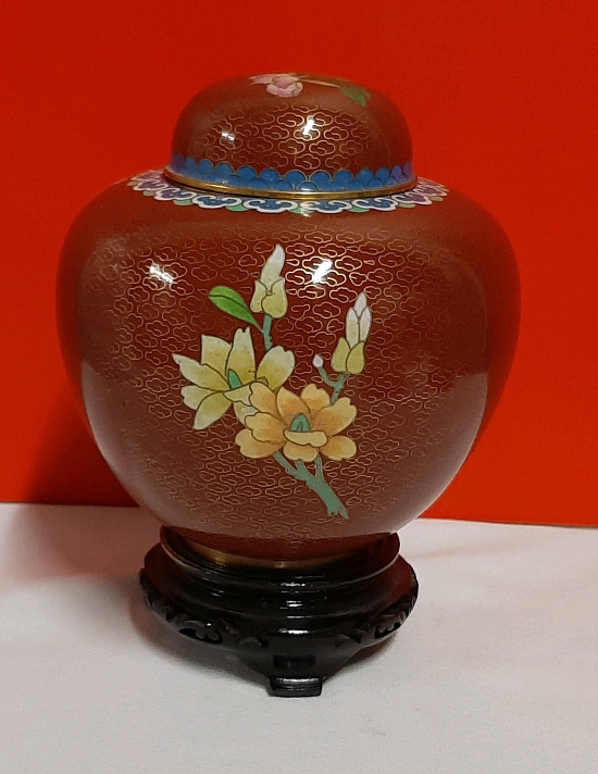 Vintage Asian Cloisonne Ginger Jar.