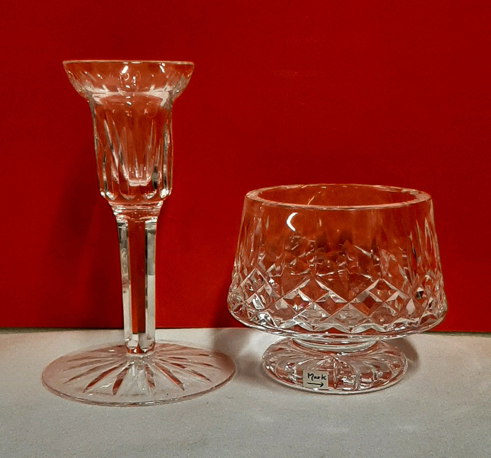 Vintage Waterford Crystal Candlestick and Open Sugar