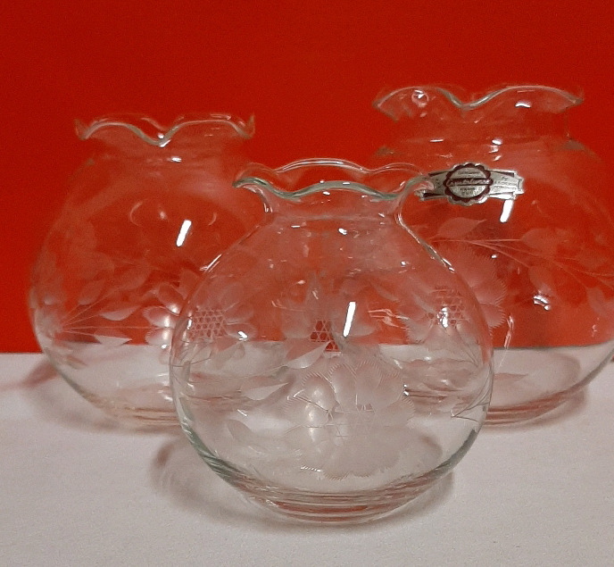 Vintage Cornflower Rose Bowls. Three Different Sizes