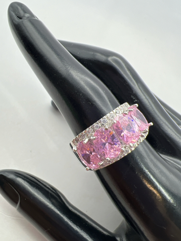 Pink and Clear CZ Ring Size 9