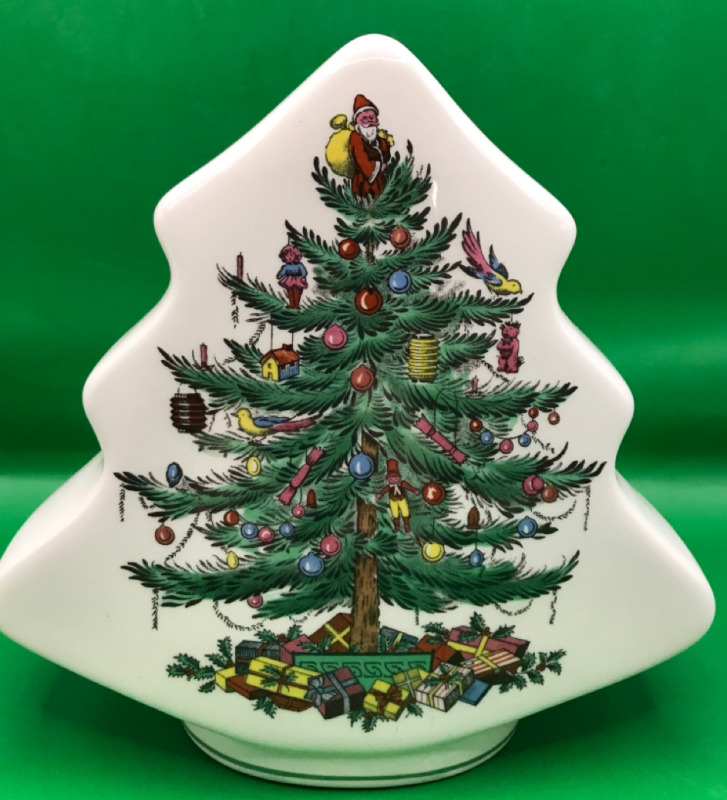 SPODE England Christmas Tree Bank6 inches tall