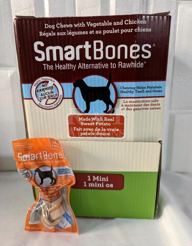 New SmartBones Sweet Potato Dog Treats Box. 20-30 Treats.