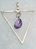 925 Sterling Silver Amethyst Modernist Triangle Pendant