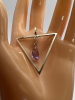 925 Sterling Silver Amethyst Modernist Triangle Pendant - 4