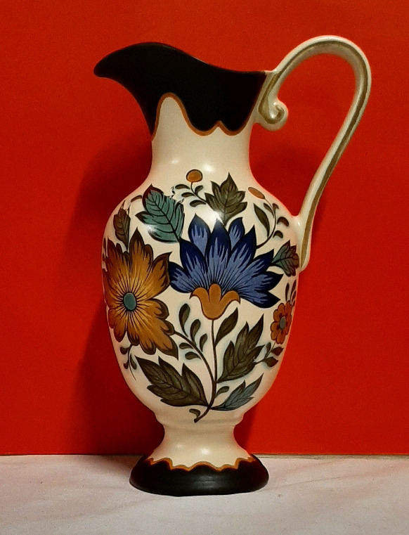 Vintage Gouda Flora Pitcher 10"