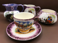 Gray&rsquo;s Pottery Stoke-On-Trent England Cup & Saucer Cream & Sugar Small Jug 2.5 to 3 inches tall