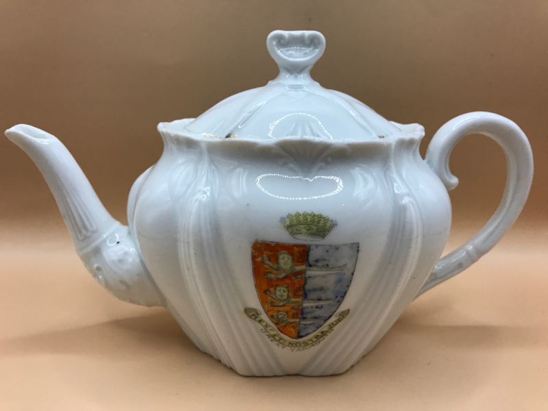 Antique Crested China Great Yarmouth Teapot small 4.5 inches tall