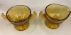 Vintage Westmoreland Amber Glass Cream & Sugar with Wings c1920&rsquo;s 3 inches tall - 2