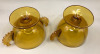 Vintage Westmoreland Amber Glass Cream & Sugar with Wings c1920&rsquo;s 3 inches tall - 3