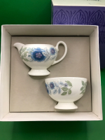 Wedgwood England Clementines Cream & Sugar 2.5 inches tall in original box