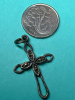 CZ Pendant Sterling Cross Double Leaf Earring Clip ons - 3
