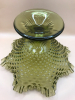 Vintage Colonial Hobnail Ruffled Glass Foofer Bowl 6.5 inch tall - 3
