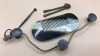 Antique Snuff Spoons with Turkish Inscripted Buttons & Vintage Cow Horn Comb 2.5 inches - 3