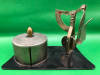 Vintage Letter Scale with Stamp Roll Holder c1950&rsquo;s 3 inches tall