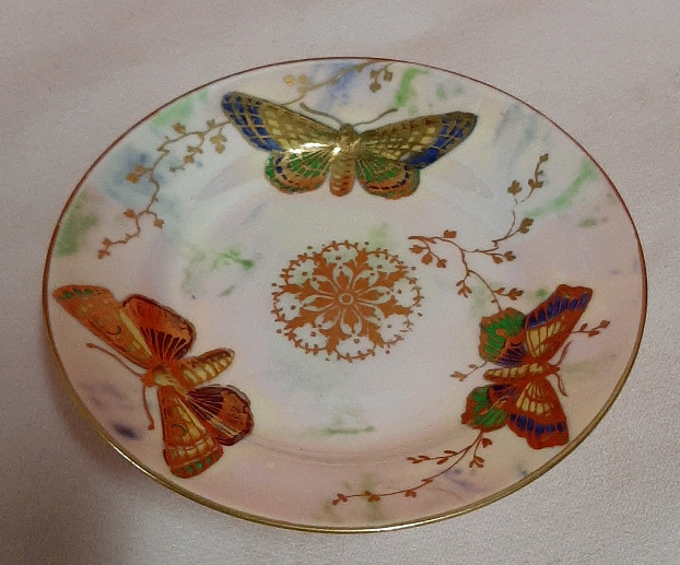 Vintage Rare Ansley Butterfly Lustre Pedestal Dish