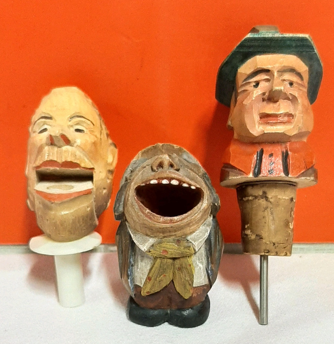 Antique German Hand Carvef Wood Stoppers