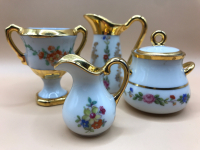 4 Limoges France Miniatures Urn Jug Lidded Pot Jug 1.5 to 2.5 inches tall