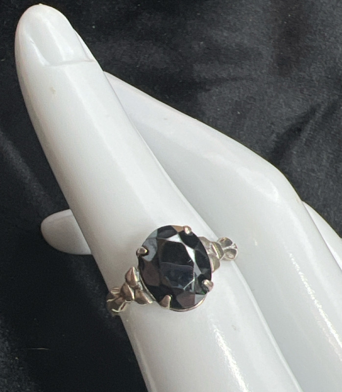 Antique Sterling Silver Hematite Ring