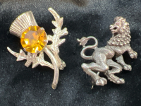 Sterling Silver Thistle Pin Sterling Lion Pin