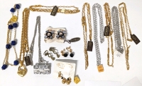 Vintage D'ORLAN Jewelry : Chains, Earrings, + Neat Purse & Heart Locket Necklaces