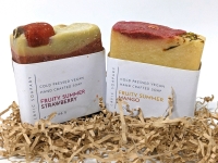 2 New Bars of Cold-Pressed Handcrafted Soap: Fruity Summer Strawberry & Fruity Summer Mango (128g each) from Lavic Soapary