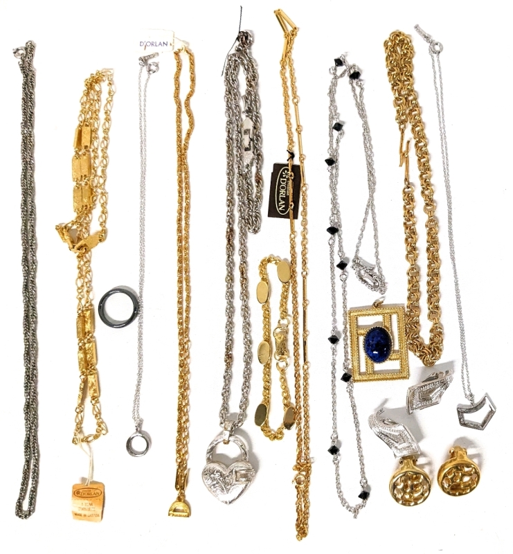 Vintage D'Orlan Jewelry : Chains, Necklaces, Earrings, Pendant & Hematite Ring
