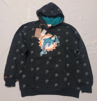 New - Miami Dolphins Fleece Hoodie , Size Large . Made by Mitchell & Ness Throwbacks