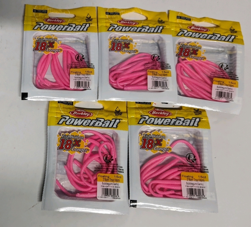 5 New Berkley PowerBait Floating Trout Wom 15 pack