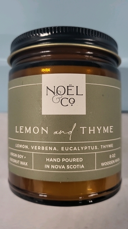 New Noel & Co Lemon and Thyme Wood Wick Candle - 8oz