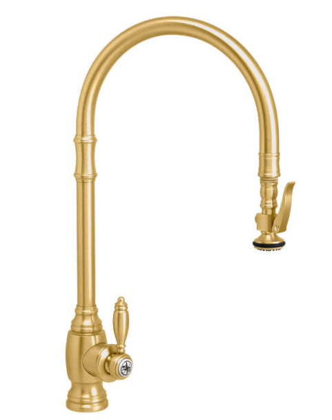 Waterstone Traditional Extended Reach PLP Pulldown Faucet Gold<br/>