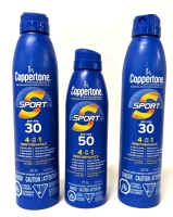 3 New Coppertone Sport 30 & 50 SPF Spray Sunscreen 177ml & 222ml