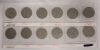 1922 - 1934 Canadian Nickel Lot , Twelve (12) Nickels