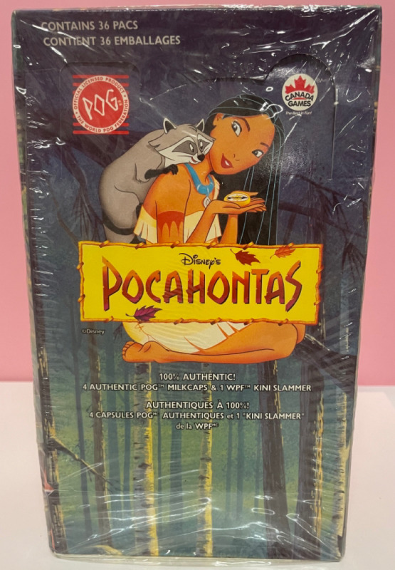 NEW Canada Games Disney Pocahontas 36 Pack with POGs and MilkCaps and WPF Kini Slammer