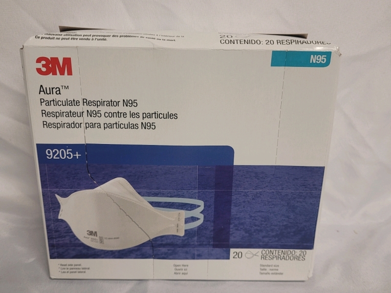 New - 3M Aura N95 Particulate Respirator , 20 Count Box