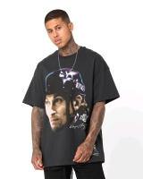 New Mitchell & Ness Los Angeles Kings Wayne Gretzky Face T-Shirt Faded Black (Size Medium)