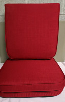 2 Matching Red Seat Cushions