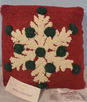 New Peking Handicraft Hooked Wool Pillow - 10"&times;10"