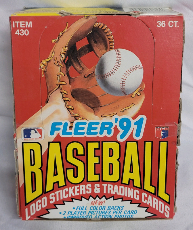 1991 Fleer MLB Baseball Trading Card Open Full Box , 36 Sealed Packs
