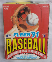 1991 Fleer MLB Baseball Trading Card Open Full Box , 36 Sealed Packs