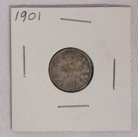 1901 Canadian Silver Dime in 2&times;2 Coin Holder