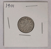 1901 Canadian Silver Dime in 2&times;2 Coin Holder