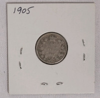 1905 Canadian Silver Dime in 2&times;2 Coin Holder