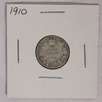 1910 Canadian Silver Dime in 2&times;2 Coin Holder