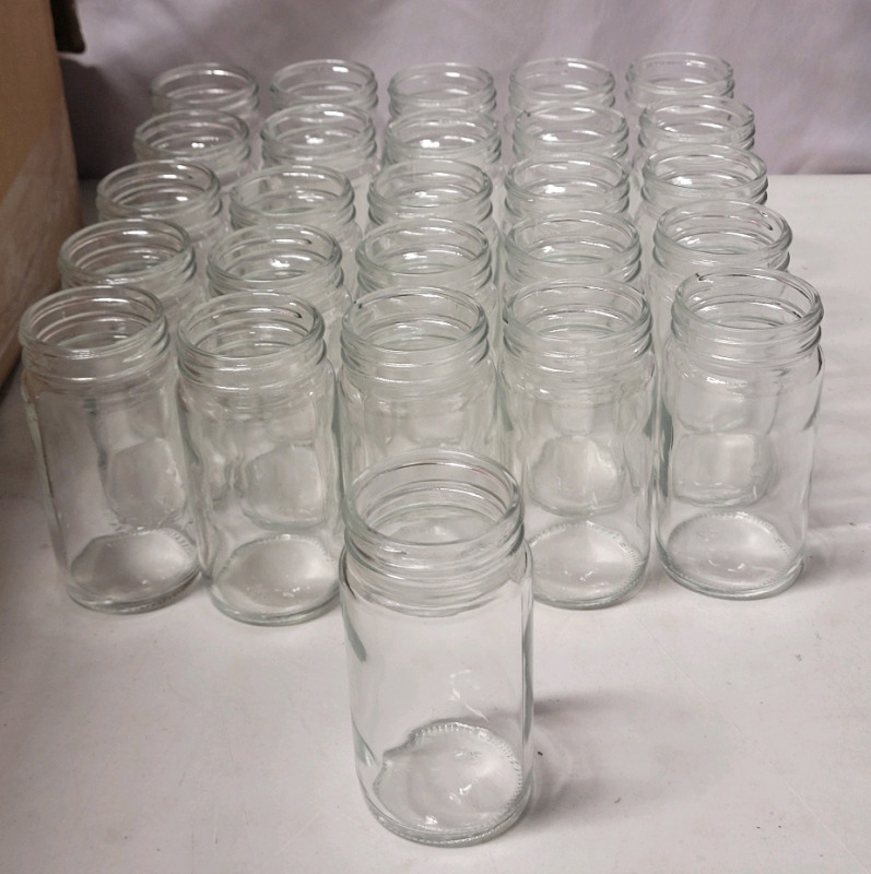 100+ Clear Glass Jars with No Lids , Each Jar measures 158ml
