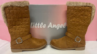 NEW Little Angel Winter Boots Tan Microfiber for girls size 12