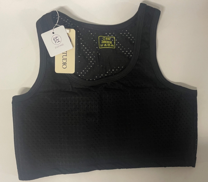 NEW ZUOCHIGE Black Mesh workout cut off Tank size 2XL