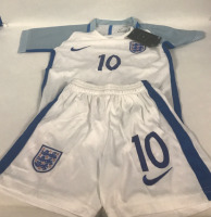 New Nike Dri-Fit England/3 Lions Football Jersey & Shorts #10 Rooney Child