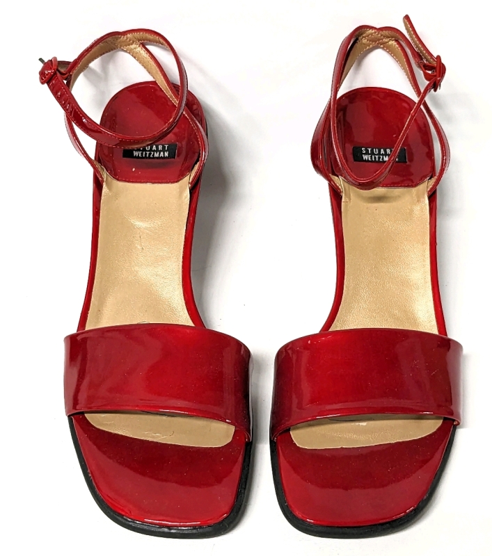 STUART WEITZMAN Red Strappy Heels Size 9.5 M
