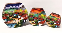 3 New Gorgeous and Brightly Coloured Handpainted Nesting Boxes